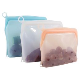 Food Savers & Storage Containers Reusable Sile Food Storage Bag Kitchen Fresh Kee Bags Top Leak-Proof Container Zer Fruits Wrap Lx4265 Dhxzm