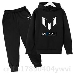 Kids Spring Autumn Casual Tracksuits Boys Girls Football Idol NO.10 Print Fans 2pcs HoodiePants Kits Children Outfits Clothes S 231228