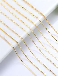 Genuine 14k Gold Colour Necklace For Women Water Wave Chain Bone starry 18 inches Pendant Fine Jewellery 220216277R7297920