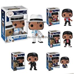 Action Toy Figures Funko Pop Michael Jackson Beat It Billie Jean Bad Smooth Fans Collection Model Toys For Kids Birthday Gifts Drop Dhtal