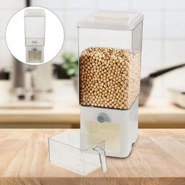 Storage Bottles Press The Rice Bucket Beans Dispenser For Kitchen Pet Food Containers Holder Dog Treat Lentil Automatic