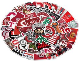 50PcsLot The Ohio State University Graffiti Stickers PVC Waterproof Laptop Luggage Phone Suitcase Car Cartoon Decals Kids Toy T66846595
