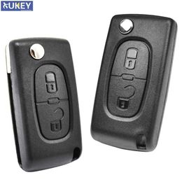 Car Key Trekking Poles For Peugeot 308 207 307 3008 5008 807 For Citroen C2 C3 C4 C5 C6 C8 Car Key Remote Flip Key Shell Case 2 Buttons CE0523 CE0536L2031228