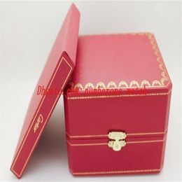 Factory Supplier Luxury Watch Mens Watch Box Original Inner Outer Womans Watches Boxes Men Wristwatch Red Box Bookle228h