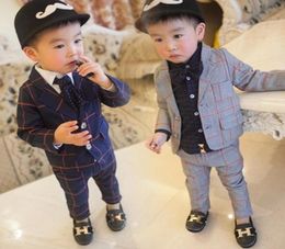 Baby Toddler Boys Gentleman Suits Handsome Formal Spring Autumn kids Boy Clothes Coat Pant Kids Suits 1 2 3 4 5 Year Costume 491 Y25409636