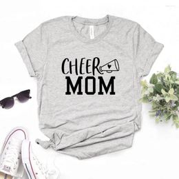 Women's T Shirts Cheer Mom Print Women Tshirts Cotton Casual Funny Shirt For Lady Top Tee Hipster 6 Color Drop Ship NA-703