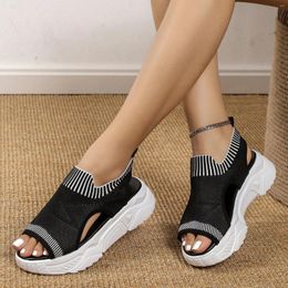 Sandals Women Shoes Thick Sole Wedge Fish Mouth Fashion Soft One Foot Wearing Beach Women's Size 11w