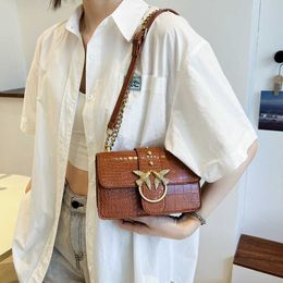 16% OFF Designer bag Women's Autumn and Winter New Crocodile Pattern Stick One Shoulder Flying Bird Swallow Bag Under the Armpit