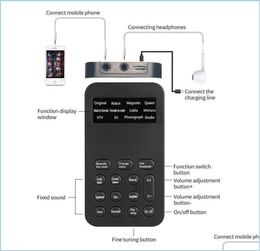 Voice Changers Voice Changer Mini Adapter Microphone Disguiser Live Webcast Phone Game Sound Converter298B Male To Female 8 Change6527353