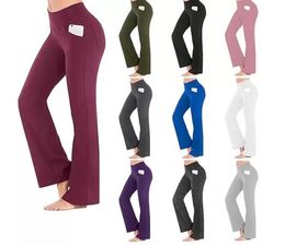 Women Summer Sports Activewear Yoga Pants Bootcut Flare Leg Tummy Control Stretch Quick Dry Dark Grey Wine Ion Grey Fitness Workou8929829