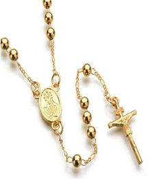 Cross Pendant beads Fashion Jewelry Gift 18K Real GoldPlatinum Plated Jesus Piece Crucifix Pendant Necklace Women Men Jewelry Acc1345480