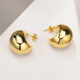 Hoop Earrings Minimalist Cold Style European Personality Irregular Spherical Solid Color Metal Luxury Niche Fashion