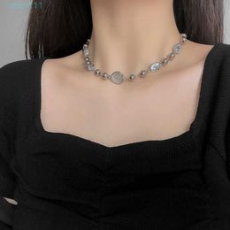 2024 DESIGNERS Minority design sense opal chain strip white moonlight element Necklace female high sense light luxury temperament accessories clavicle chain