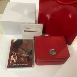 new square red for watch box booklet card tags and papers in english Original Wristwatch boxes3109