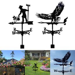 Iron Weathervane Roof Wind Direction Black Metal Weather Vane Garden Outdoor Decoration 231227