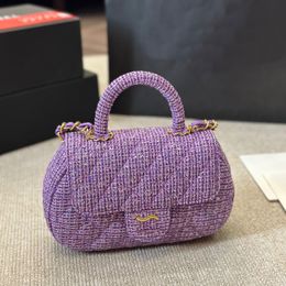 Brand diamond patterned handbag women's Woollen handbag designer woven crossbody handbag violet handbag designer shoulder bag luxurys handbags messenger bag