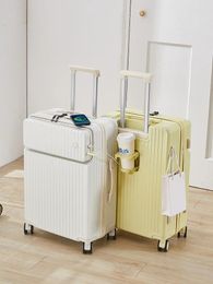 Suitcases Trolley Multi-Functional Front Fastening Charging Luggage Case Small Fresh Suitcase With Combination Lock