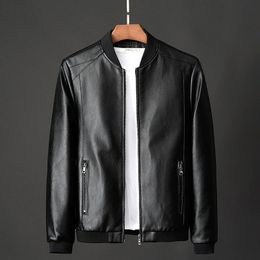 Plus w rozmiarze 8xl 7xl zimowa kurtka kurtka Mężczyzn Motocykl Bomber Pu Causal Vintage Black Biker Pocket Kurtki 231227