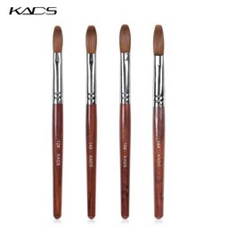 Acrylic Nail Art Brush 100 Kolinsky Sable Pen Red Wood Round Flat Acrylic Brush for Nail Art for Gel Builder Tool9345653