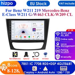 9'' Carplay 4G 2 Din Android Car Radio for Mercedes Benz E-class W211 E200 E220 E300 E350 E240 E270 E280 CLS W219 55 C W463 CLK