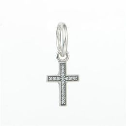 Cross charms women jewelry fits bracelets S925 sterling silver slide high quality 791310CZ H8285i