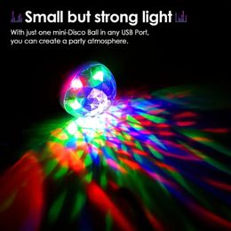 USB Mini Disco Light, Party Lights Ball Sound Activated, DJ Disco Ball Stage Lights-Multi Colours LED Car Atmosphere Light, Magic Strobe Light, Pool, Club, Karaoke.