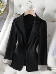 Women's Suits Women Formal Blazer Single Button Long Sleeve Suit Coat 2024 Notched Collar Business Jacket Ladies Office Blazers Outerwear