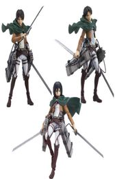 Japanese Anime Attack on Titan Figma 213 Levi 203 Mikasa 207 Eren PVC Action Figure Model Collectible Toy Doll Gifts Q07221026116