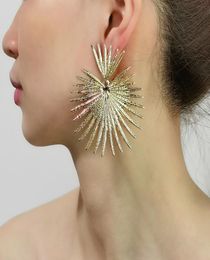 New women039s female039s ladies punk exaggerated DJ night catwalk fanshaped showtime drop earrings dangler studs eardrop 3009588