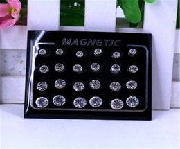 Strong Magnet Magnetic therapy Health Ear Stud For Men Women Zircon Non Piercing Earrings Wedding Gift Punk Jewelry20796228114343