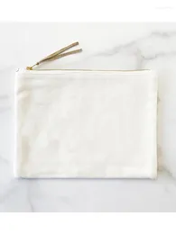 Cosmetic Bags 100pcs 16oz White Cotton Canvas Gold Zipper Pouch Multiple Colors Available Custom Size Print Accept