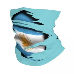 Berets Argentina Torn Flag Tattoo Winter Headband Neck Warmer Men Women Hiking Camping Tube Scarf Argentinian Proud Face Bandana Gaiter
