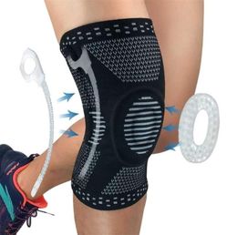 Professional Meniscus Tear Arthritis Sports Patella Knee Brace Compression Sleeve Elastic Knee Wraps with Gel Spring Support 220208337625