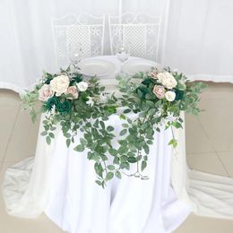 Decorative Flowers 2Pcs Sweetheart Head Table Artificial Floral Swags Centrepieces Arrangements For Rustic Wedding Ceremony Decor