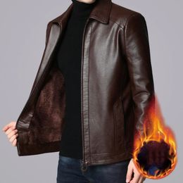 WINSTAND Men Coat Casual Biker Zipper Jackets Male Men's Leather Jacket Brand Slim Fit Motorcycle 231227