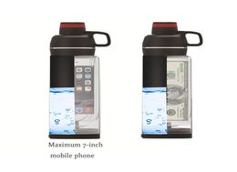 Diversion Water Bottle with Phone Pocket Secret Stash Pill Organizer Can Safe Plastic Tumbler Hiding Spot for Money Bonus Tool 25701701