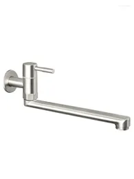 Kitchen Faucets Wall Tap Stainless Steel Lengthened Single Cold Vegetable Basin Dishwashing Sink Balcony Rotatable For