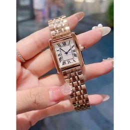 luxurydesigner Watches Ladies Tank Square Watch High Quality Quartz Movement Stainless Steel Strap Waterproof Ladies Party Favours