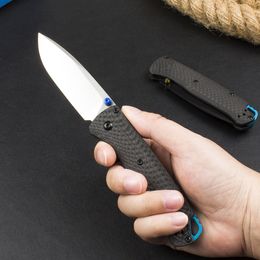 Top Quality BM535-3 Pocket Folding Knife S30V Drop Point Satin/Black Blade Carbon Fibre Handle Outdoor Camping Hiking EDC Folder Gift Knives with Retail Box