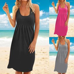 Casual Dresses Women Summer Sleeveless Printing Sundress Elegant Party Swing Short Dress For Long Sleeve Fall