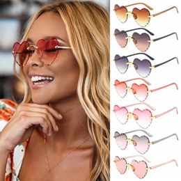 Sunglasses Trendy Cosplay Rimless Party Heart Women Sun Glasses Love Shades
