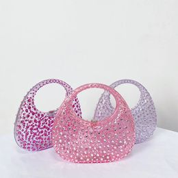 Lady Evening Bags for Women Luxury Designer Handbag and Purses Ins Transparent Plastic Imitation Diamond Acrylic Bag 231227