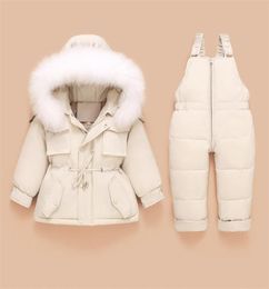 Clothing Sets Down Coat Jacket Kids Toddler Jumpsuit Baby Girl Boy Clothes Winter Outfit Snowsuit Overalls 2 Pcs Clothing Sets LJ28090496