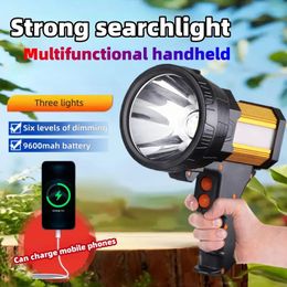 1pc Portable Search Light, USB Rechargeable Strong Light Super Bright High-power LED Strong Light Suitable For Outdoor Camping, Hiking