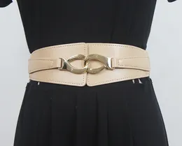 Belts Women's Runway Fashion Elastic PU Leather Cummerbunds Female Dress Corsets Waistband Decoration Wide Belt R970