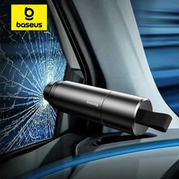 Emergency Hammer Baseus Car Safety Hammer Auto Emergency Glass Window Breaker Seat Belt Cutter Life-Saving Escape Car Emergency ToolL231228