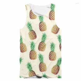 Men's Tank Tops 3D Fruit Pineapples All Over Print Sleeveless Top Casual Gym Sports Vest Summer Men Women Undershirt