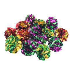 6pcs lot Diameter 5cm Mylar Crinkle Ball Cat Toys Interactive Colorful Ring Paper Pet Toy For Cats Kitten1301o1080527