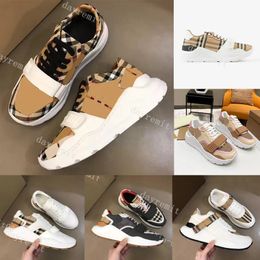 Designer Shoes Mens Striped Leather Shoes Vintage Cotton Men Sneakers Black Platform Trainer Womens Shoe Fashion Trainers Cotton Lace-Up