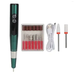 Nail Dryers Electric Drill Machine Rechargeable Portable 1000-35000rpm Metal Bearing Type C File Set For Beauty Salon